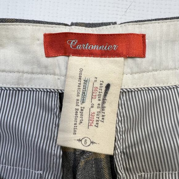 Anthropologie Cartonnier Shorts 6 Gray Flannel Plaid Bermuda Golf Urban - Picture 7 of 11